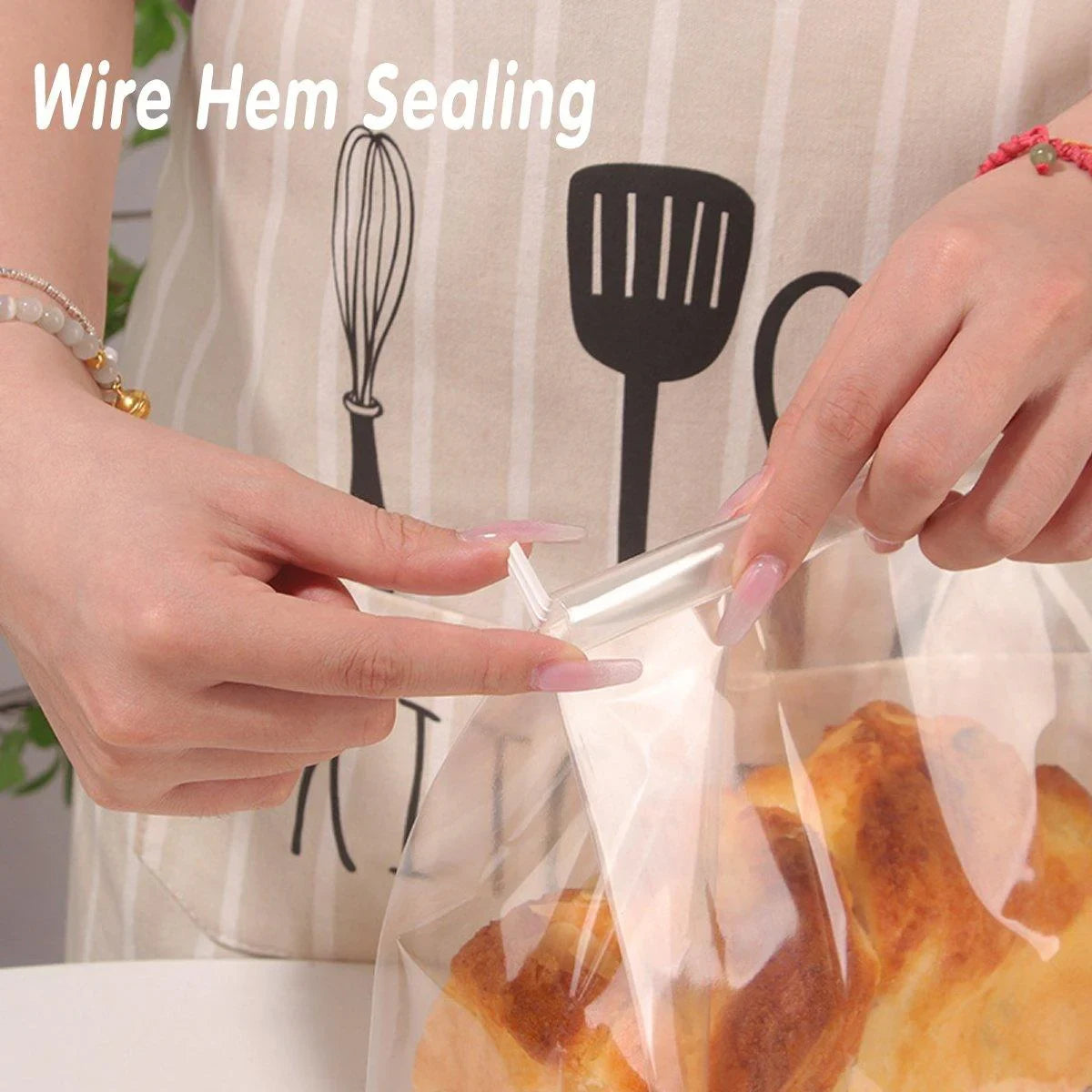 50PCS Resealable Clear Food Storage Bags