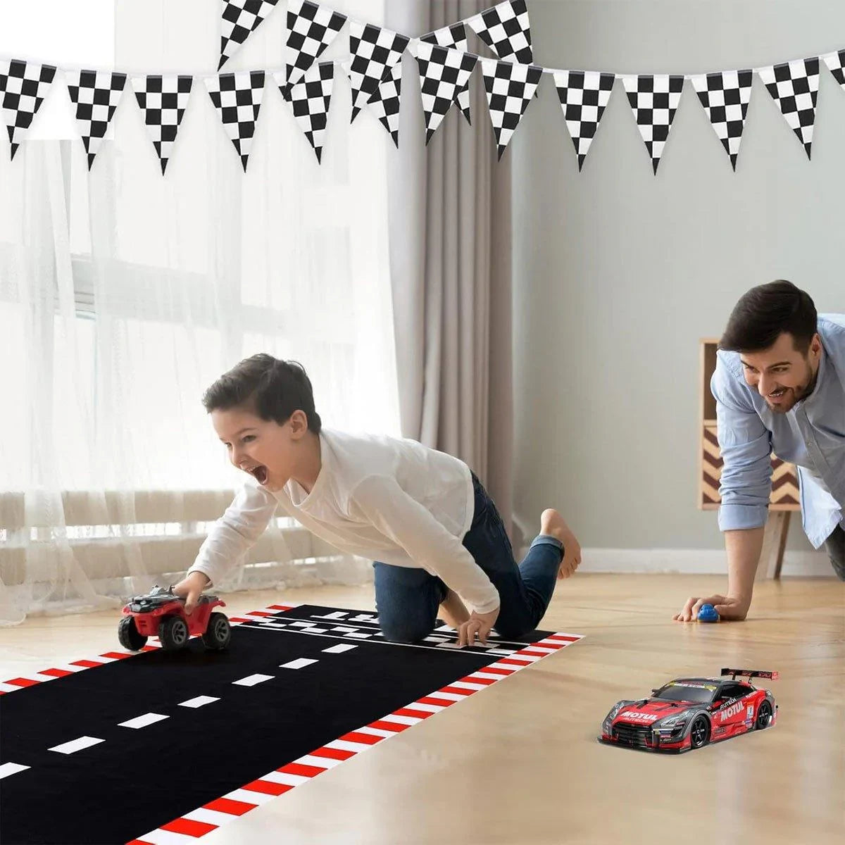 Black And White Party Decoration Background Cloth 4PCS