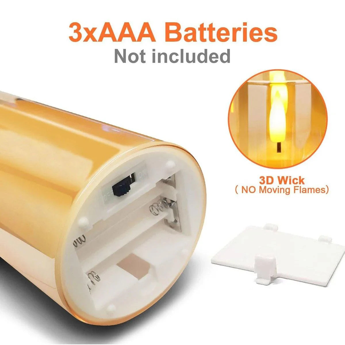 Simulation Swing LED Electronic Candle 3PCS