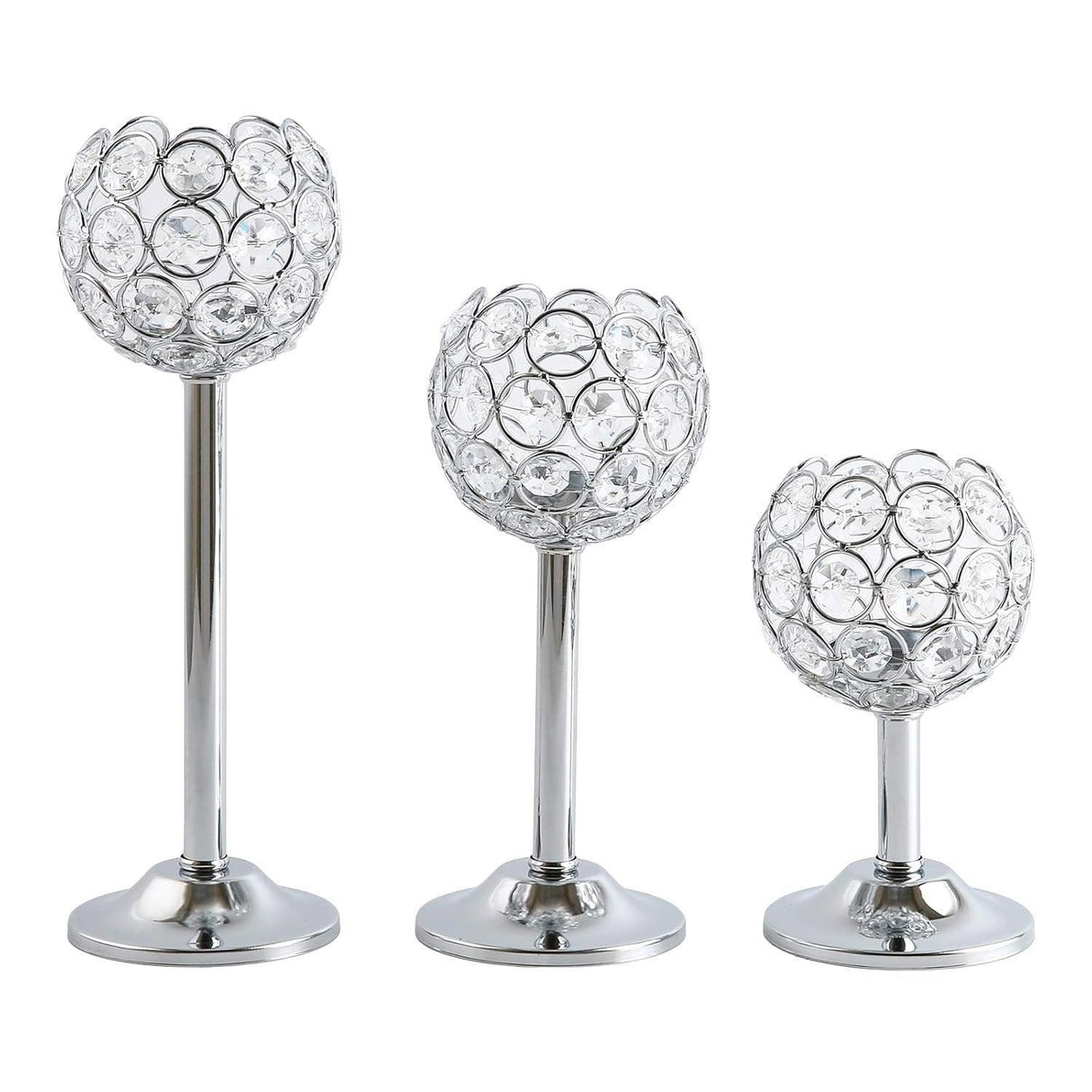 3PCS Crystal Candle Holders