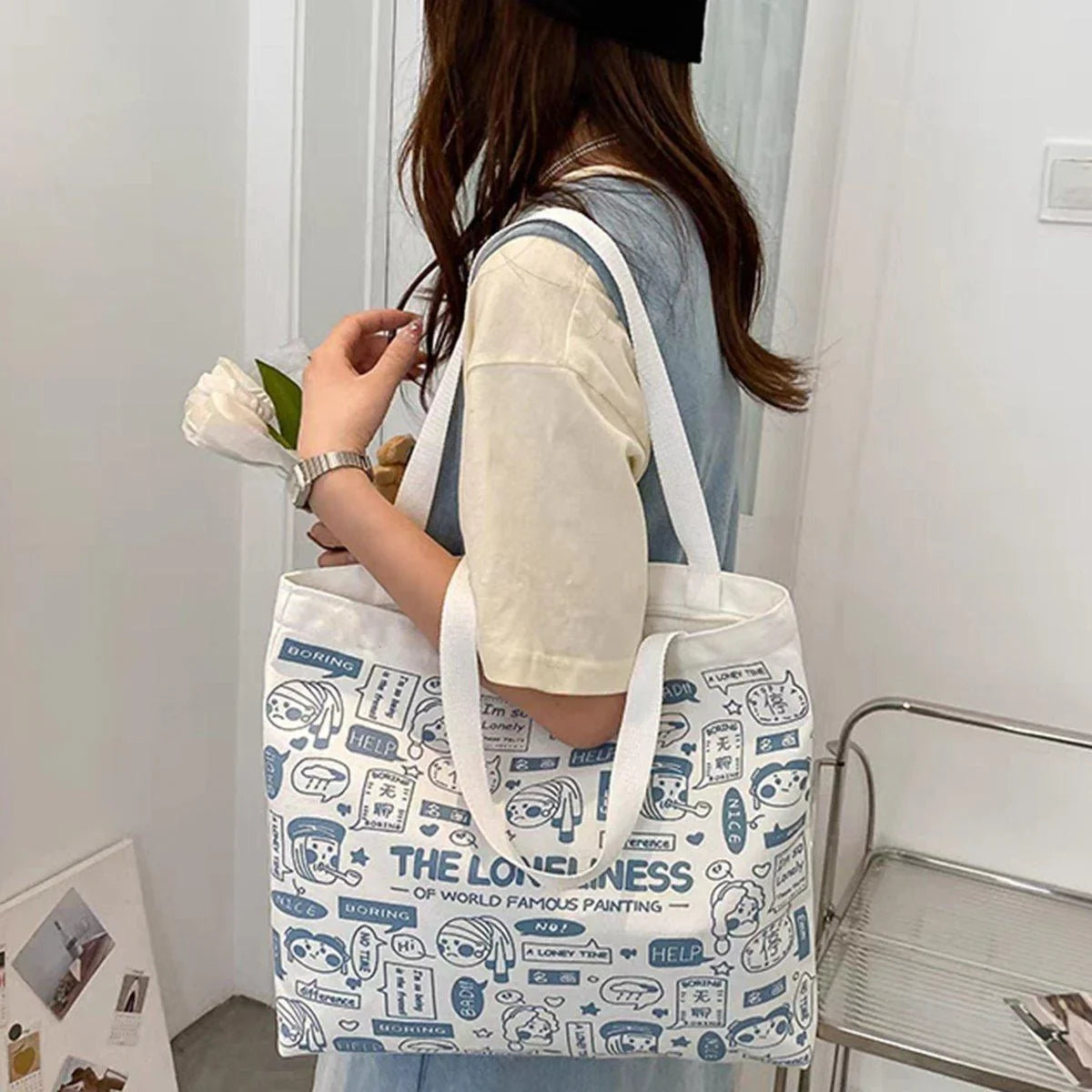 High-Quality Canvas Shoulder Bags 1PC