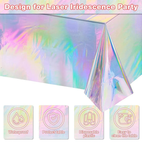 10PCS Disposable Party Decorative Tablecloth Laser Colorful
