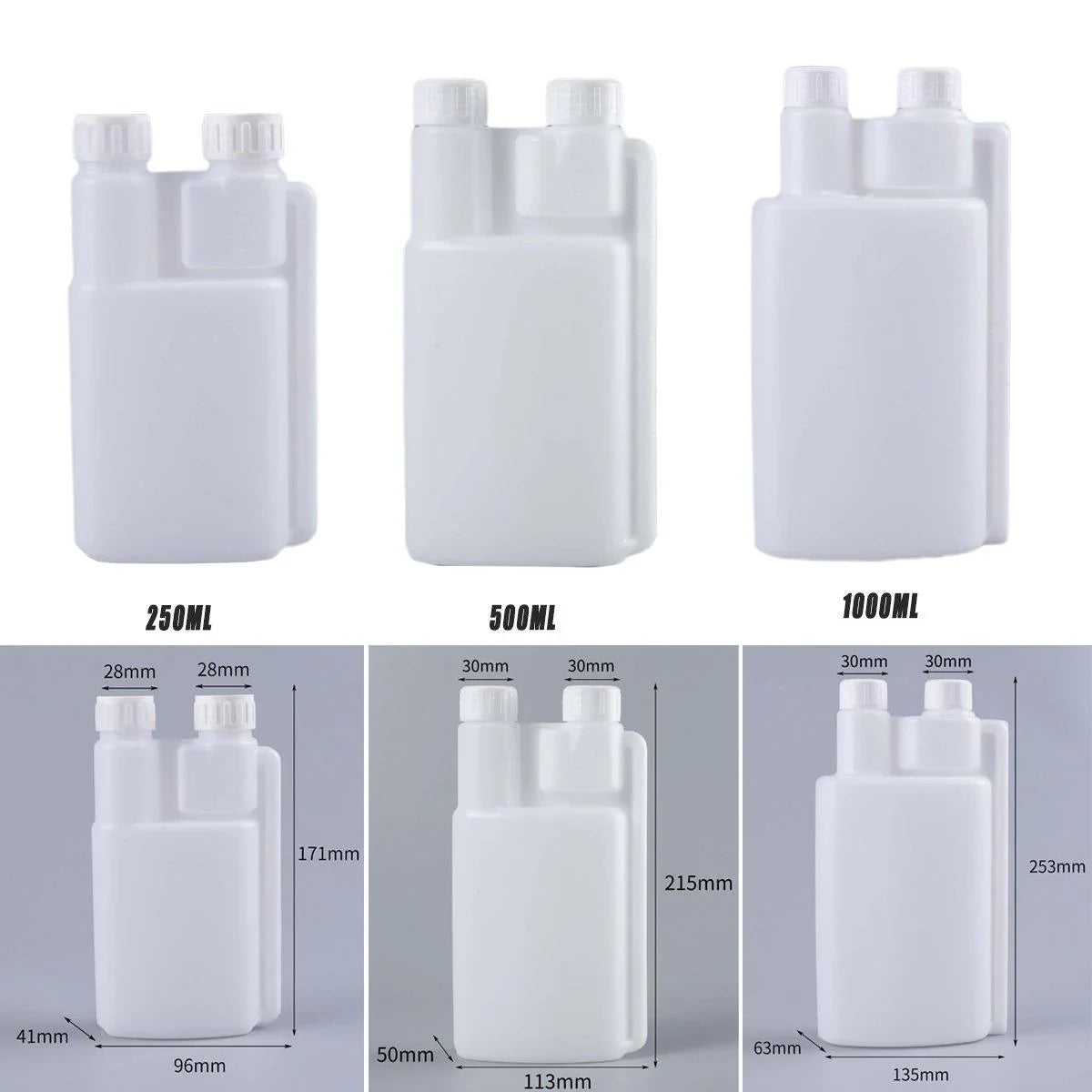 250-1000ml Plastic Twin Chamber Bottle With Tamper Evident Cap