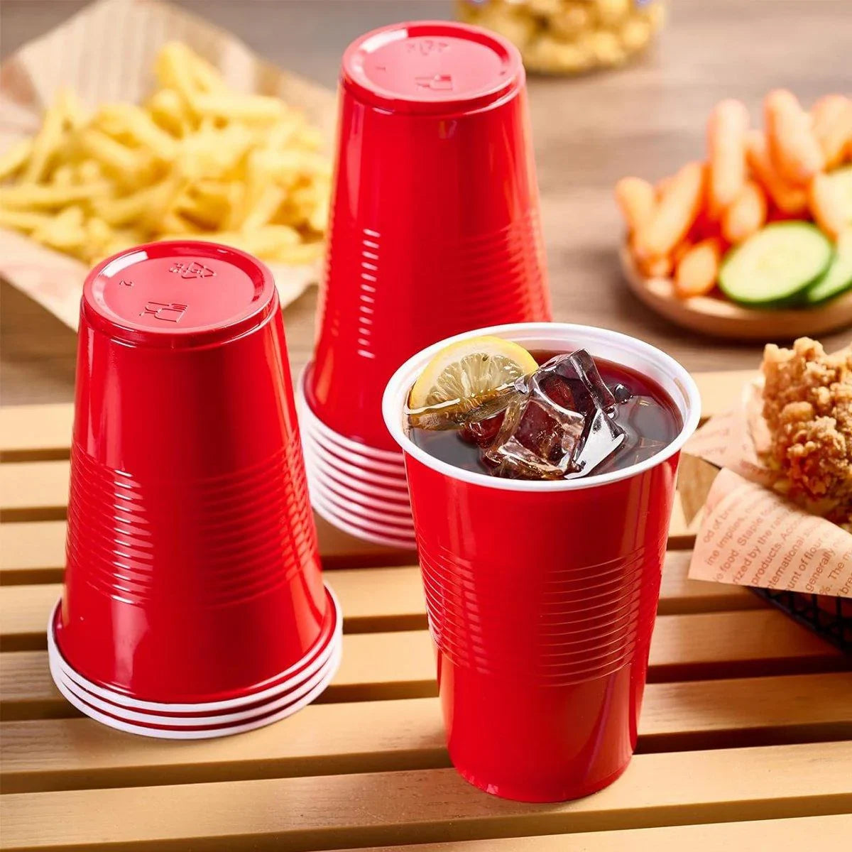 Reusable Red Plastic Party Cups 50PCS