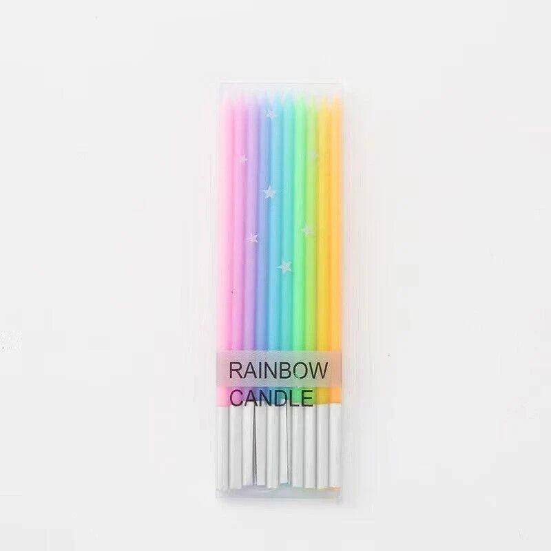 Add a touch of sparkle to your celebrations with our 10 PCS Slim 14CM Birthday Wedding Baby Cake Topper Candle Set.