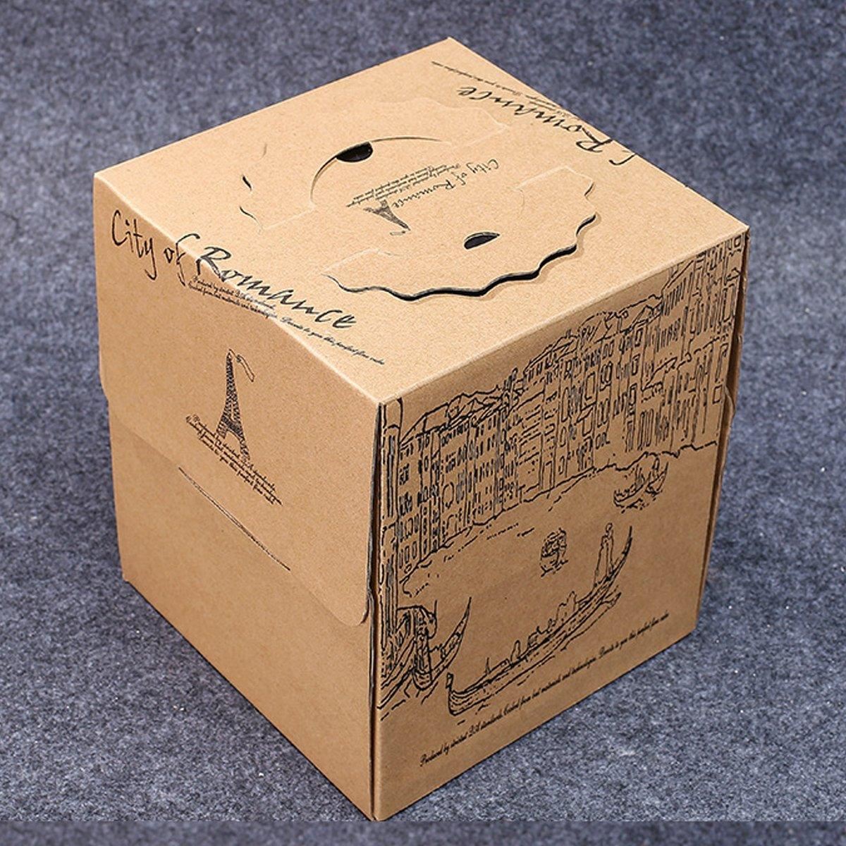European Style Kraft Paper Cake Boxes 10PCS