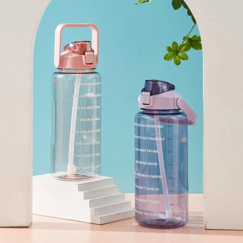 2L Water Bottle Straw Cup Sports Flask 1Pack