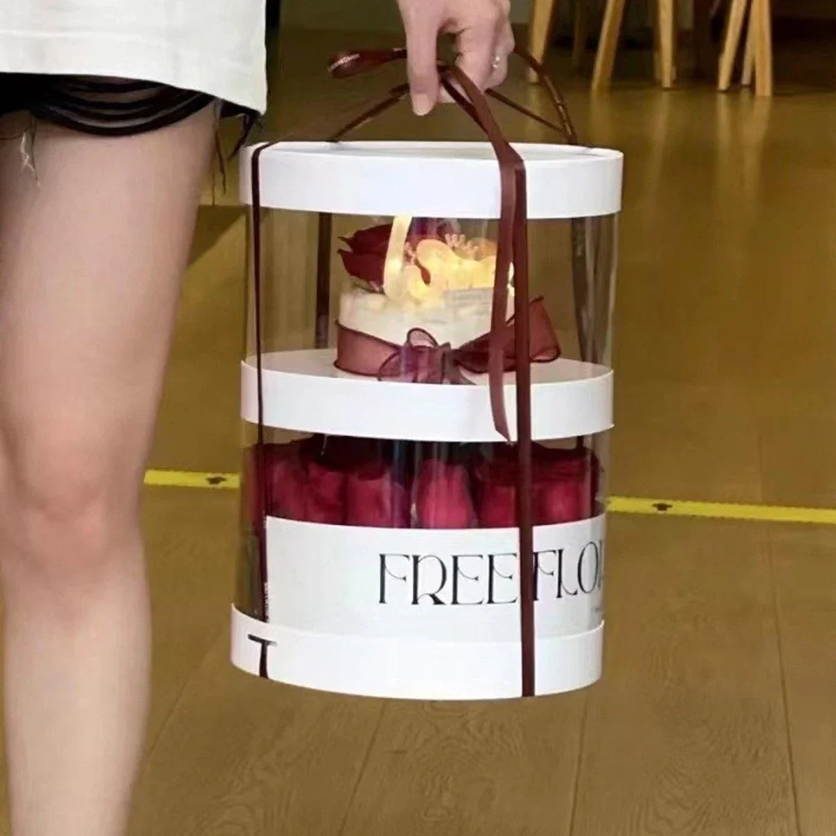 Clear Round Cake Box Cupcake Packaging 10PCS