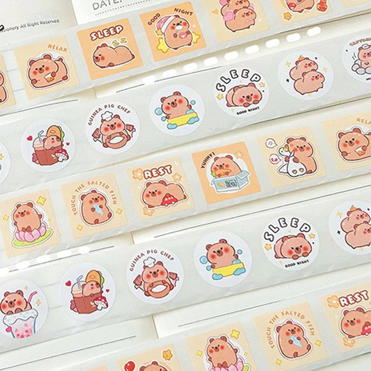 5Rolls Seal Stickers Cartoon Hand Account Stickers