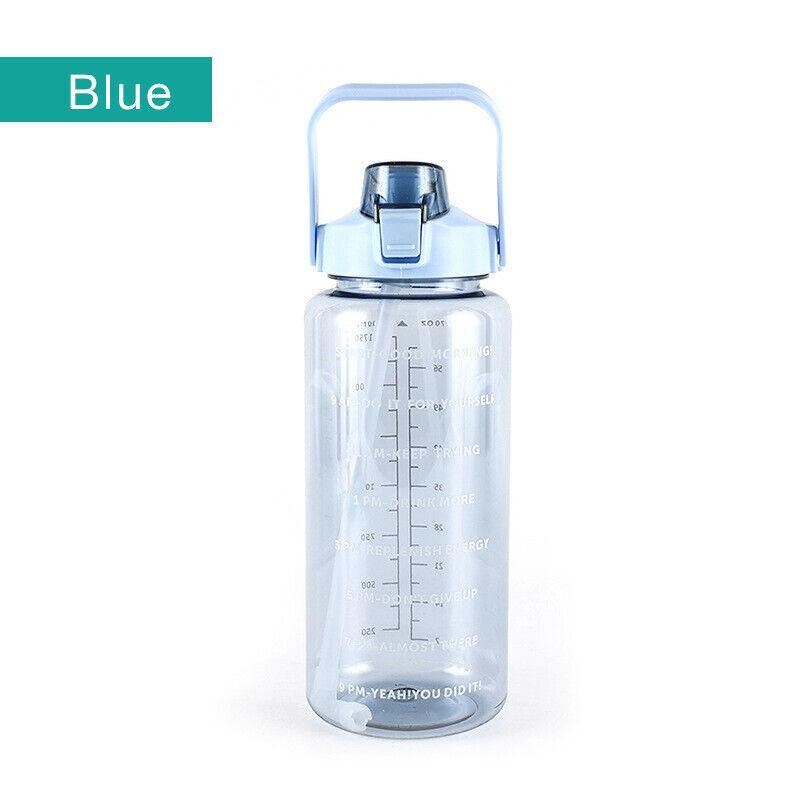 2L Water Bottle Straw Cup Sports Flask 1Pack