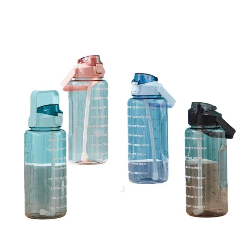 2L Water Bottle Straw Cup Sports Flask 1Pack