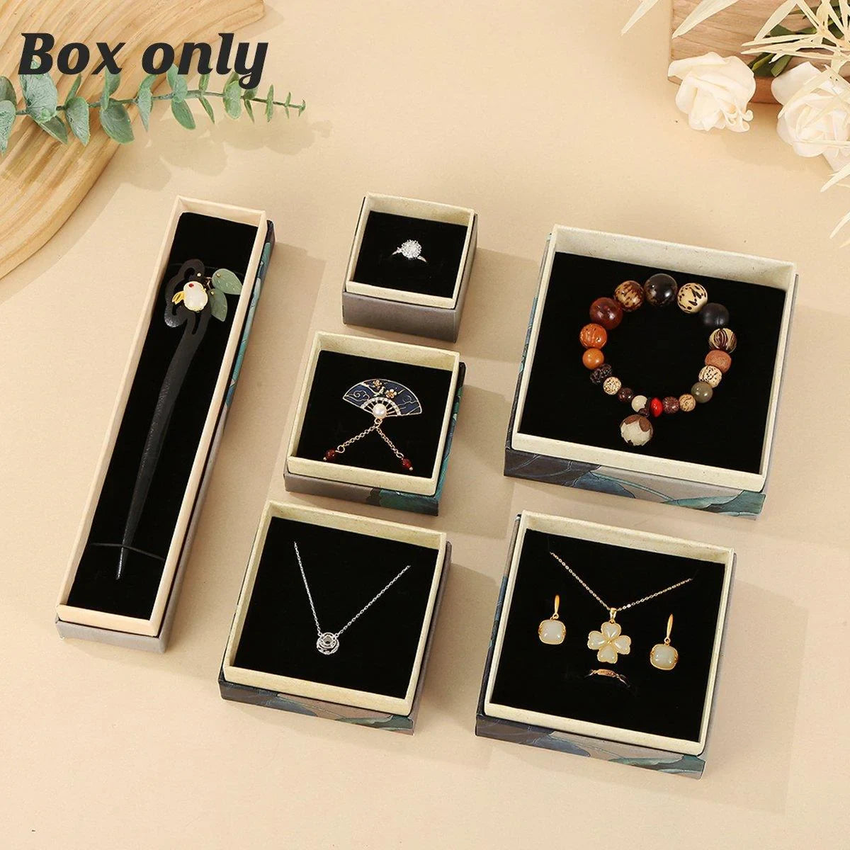 High-Quality Paper Jewelry Boxes 50PCS
