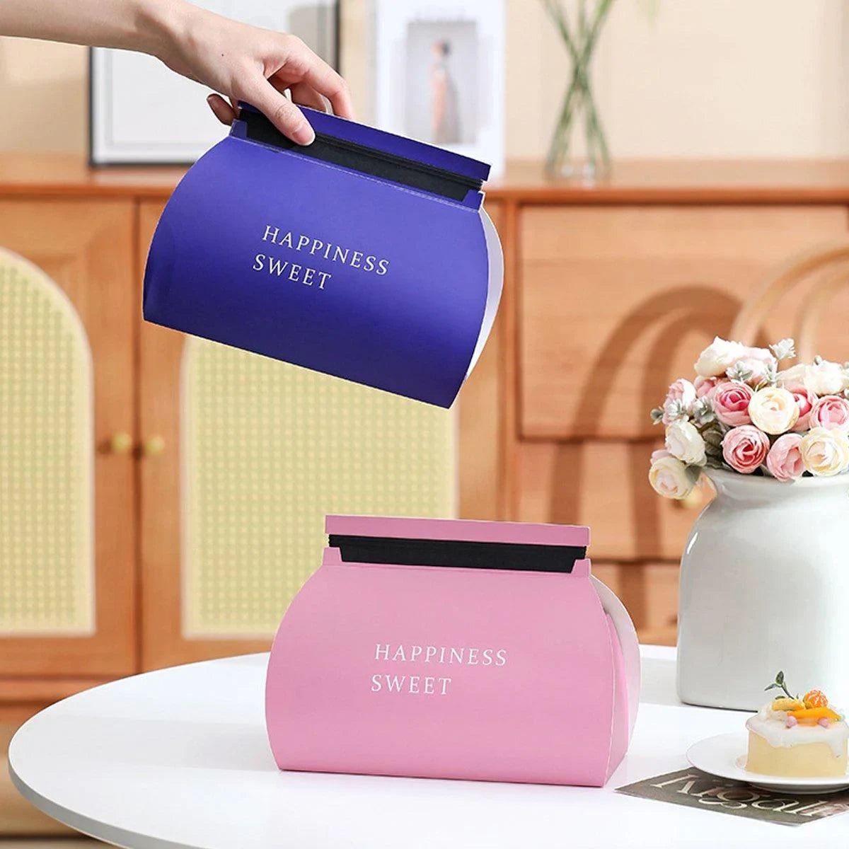 Food-Grade Paperboard Stylish Cake and Mousse Pastry Boxes 10pcs