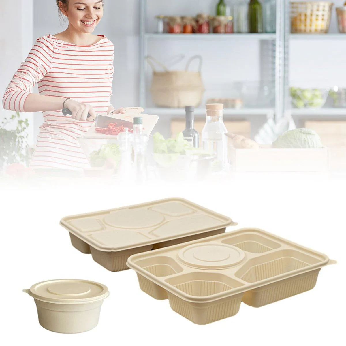 50pcs Degradable Corn Starch Box Food Container
