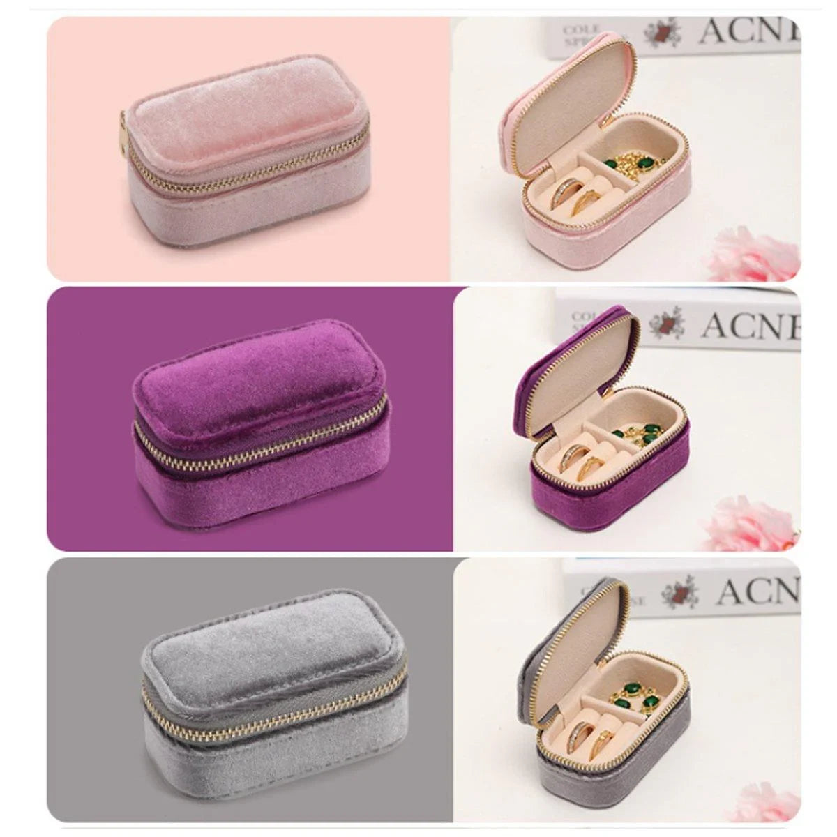 Keep your precious jewelry safe and stylishly stored with these Velvet Jewelry Storage Boxes.