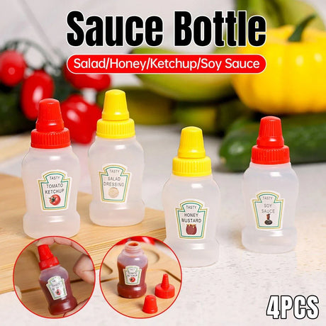 These 4pcs Mini Picnic Portable Sauce Box Condiment Dispensers are perfect for packing your favourite sauces, dressings, and condiments for any outing.
