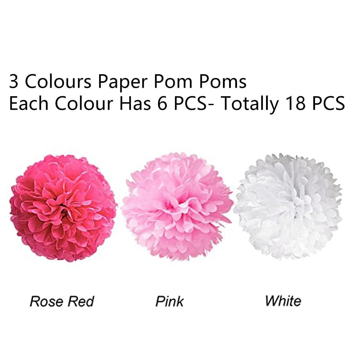 18PCS Golden Black Ornaments Paper Flower Ball Set