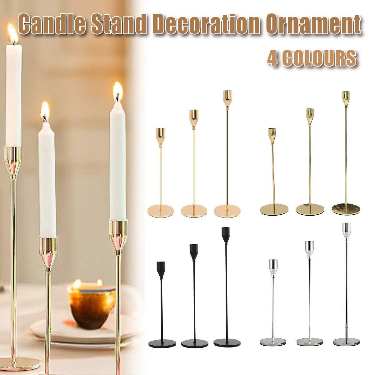Candle Holder Decoration Crafts 4Colours 3PCS