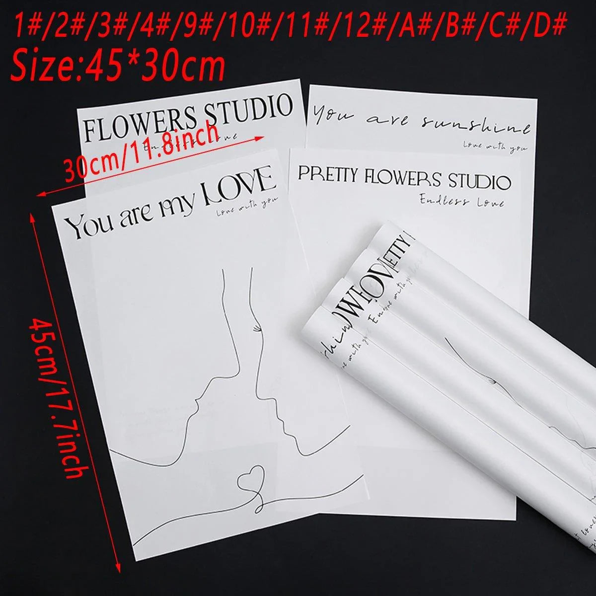 Wrapping Paper Floral Packaging 100 PCS