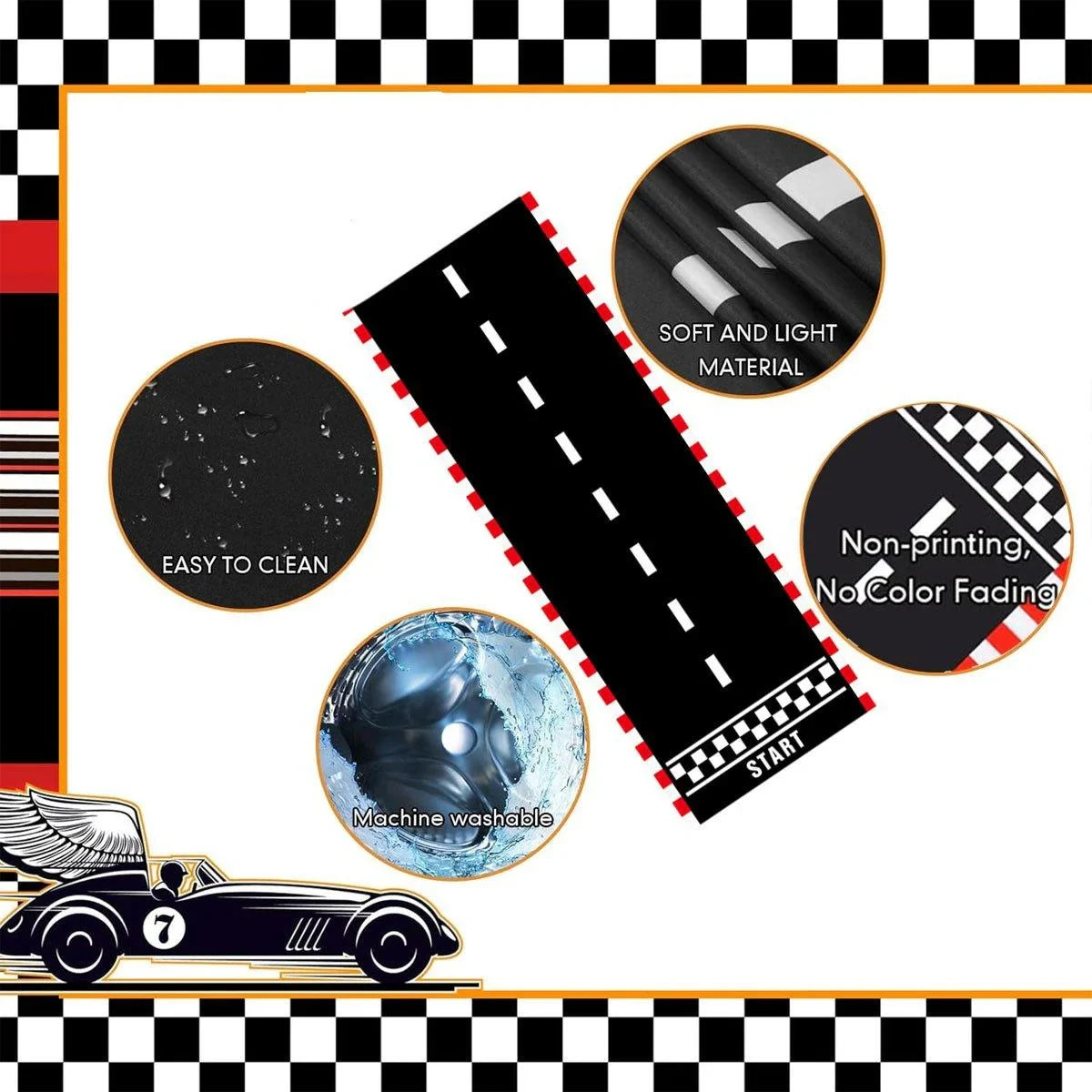 Black And White Party Decoration Background Cloth 4PCS