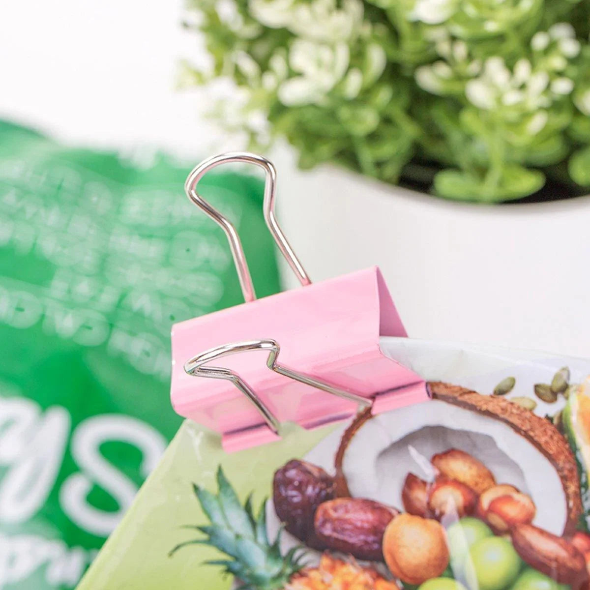 Tempered Steel Colourful Binder Clips 12PCS