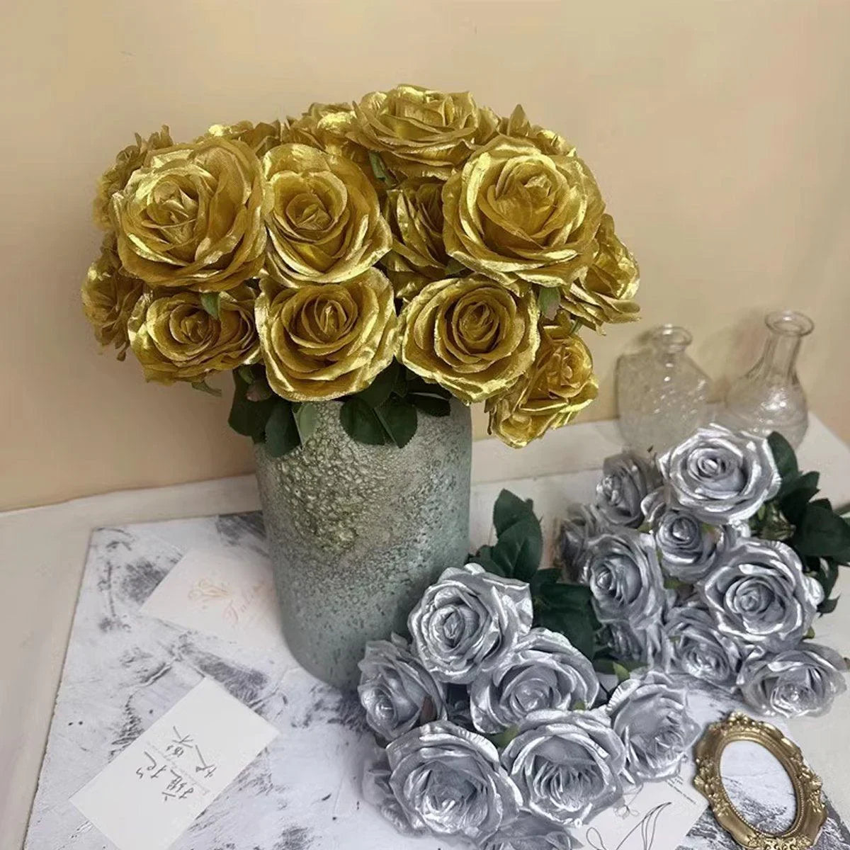 10PCS Artificial Flowers Simulation Rose