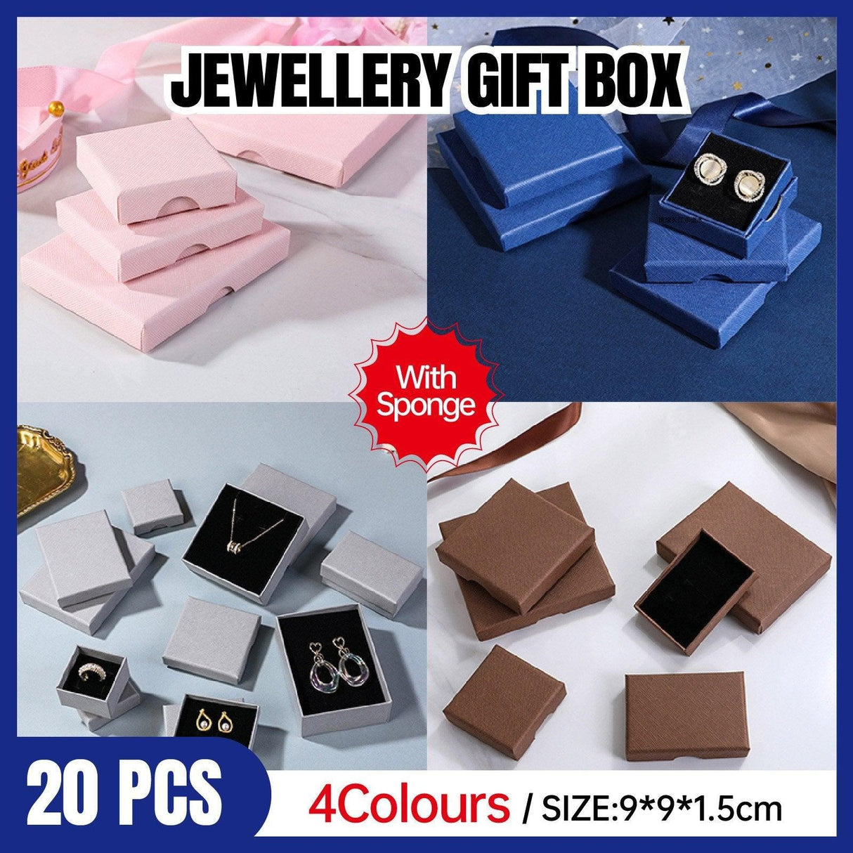 Cardboard Jewelry Boxes 4Colours 20PCS