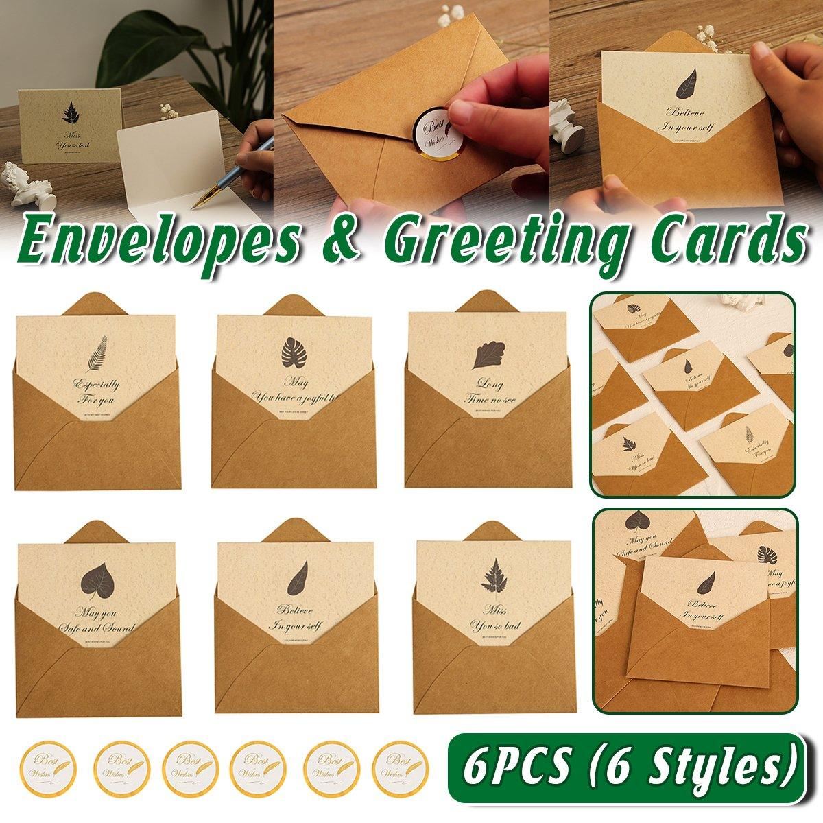 6 PCS Retro Greeting Cards With Envelopes