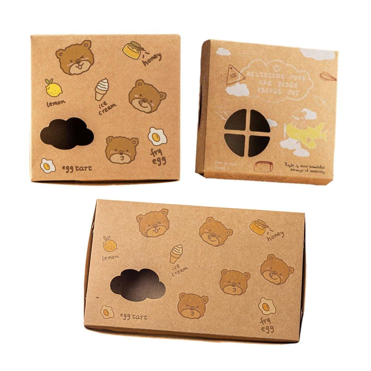 40PCS Egg Tart Paper Boxes Cupcakes Packaging