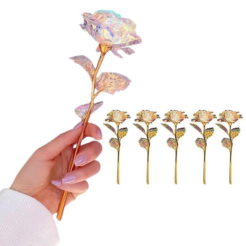 5PCS Luminous Rose Galaxy Crystal Flower