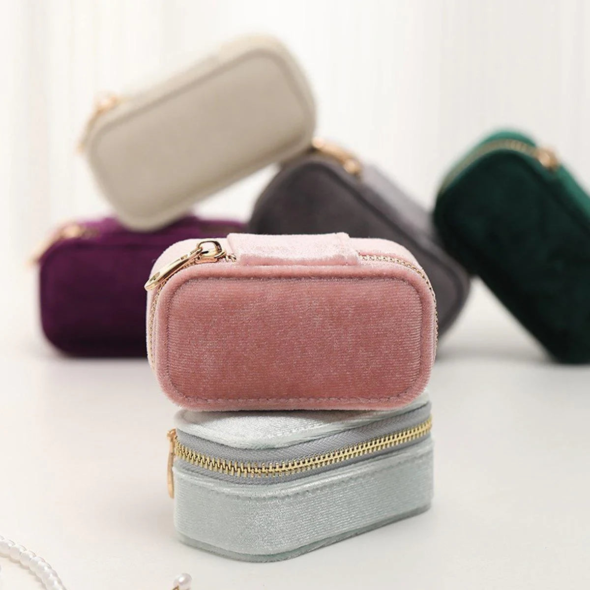 Velvet Jewelry Storage Box 6Colours 1PCS