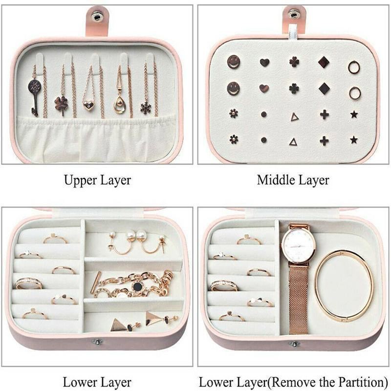 Elegant and compact jewellery organiser with multiple compartments
