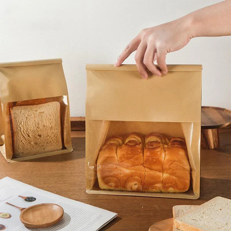 Artisan loaf freshly stored in a Bread Bag on a kitchen counter