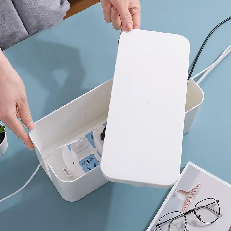 Large Cable Management Box 1PC 2Sizes 2Colours Cord Tidy Organizer Socket - Discount Packaging Warehouse
