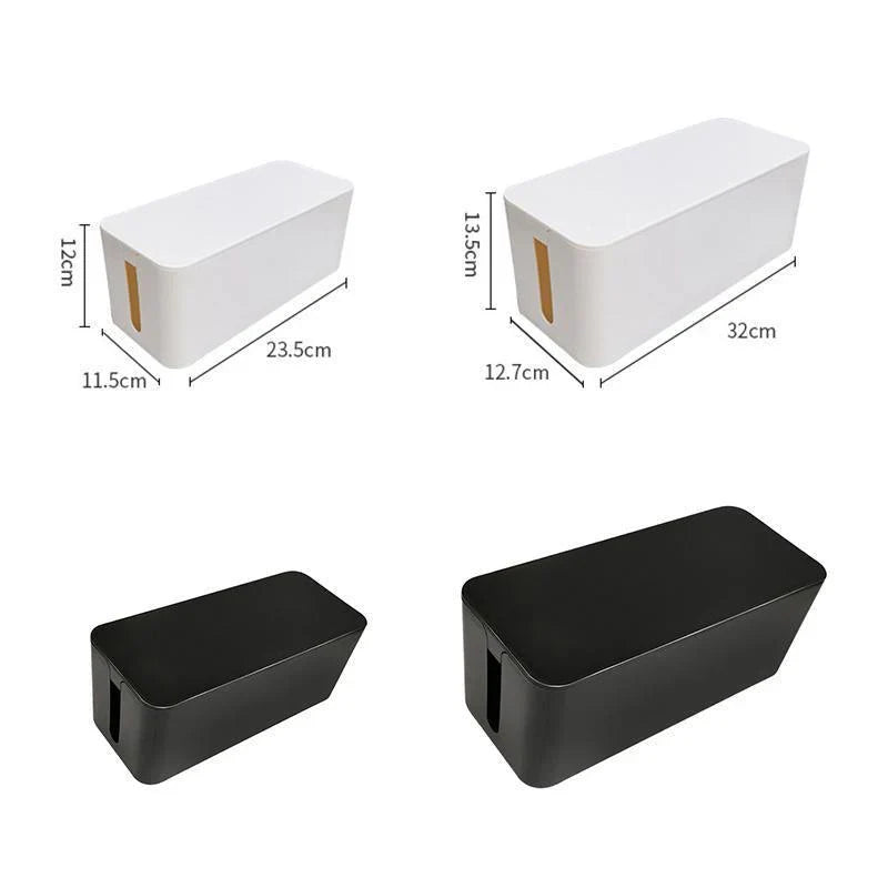 Large Cable Management Box 1PC 2Sizes 2Colours Cord Tidy Organizer Socket - Discount Packaging Warehouse