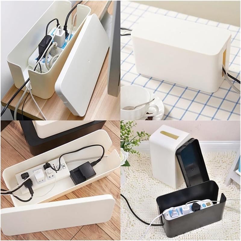 Large Cable Management Box 1PC 2Sizes 2Colours Cord Tidy Organizer Socket - Discount Packaging Warehouse