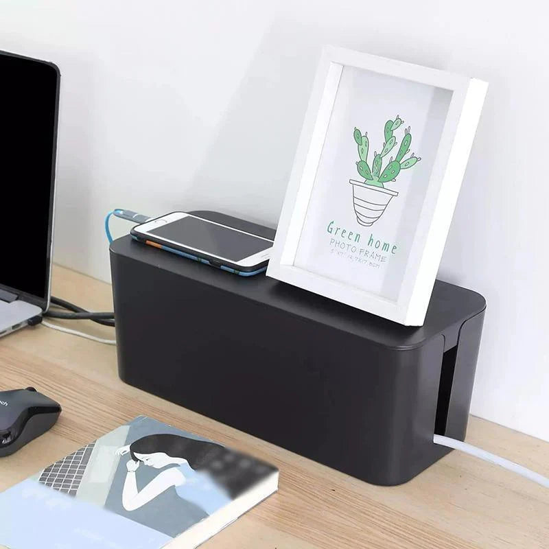 Large Cable Management Box 1PC 2Sizes 2Colours Cord Tidy Organizer Socket - Discount Packaging Warehouse