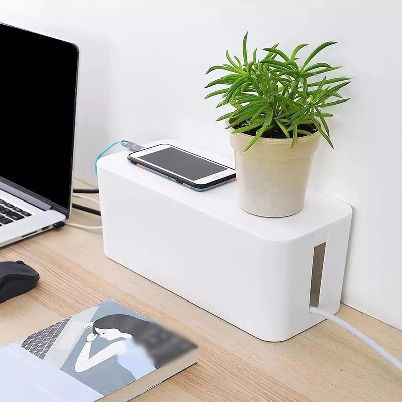 Large Cable Management Box 1PC 2Sizes 2Colours Cord Tidy Organizer Socket - Discount Packaging Warehouse