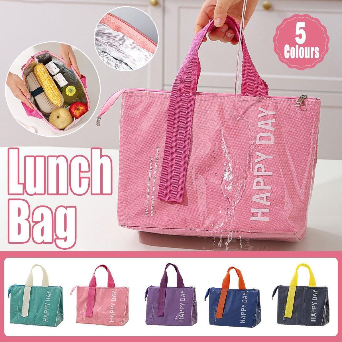 Large Capacity Lunch Bag 1PC 5Colours Thermal Insulated - Discount Packaging Warehouse