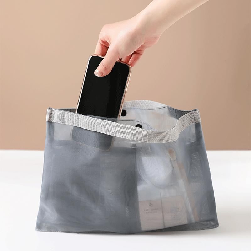 Large Capacity Mesh Storage Handbag 1PC 2Sizes 3Colours PVC - Discount Packaging Warehouse