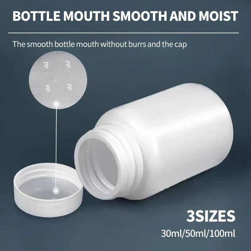 White PE Capsule Bottle Small Medicine Bottle 100PCS