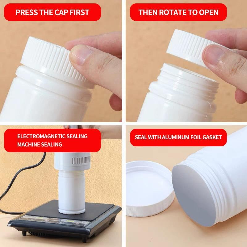 White PE Capsule Bottle Small Medicine Bottle 100PCS