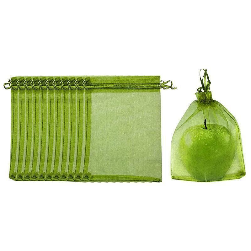 Organza Fruit Protection Bags 50-100PCS 3Sizes Green - Discount Packaging Warehouse