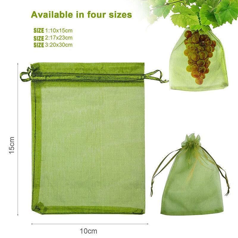 Organza Fruit Protection Bags 50-100PCS 3Sizes Green - Discount Packaging Warehouse