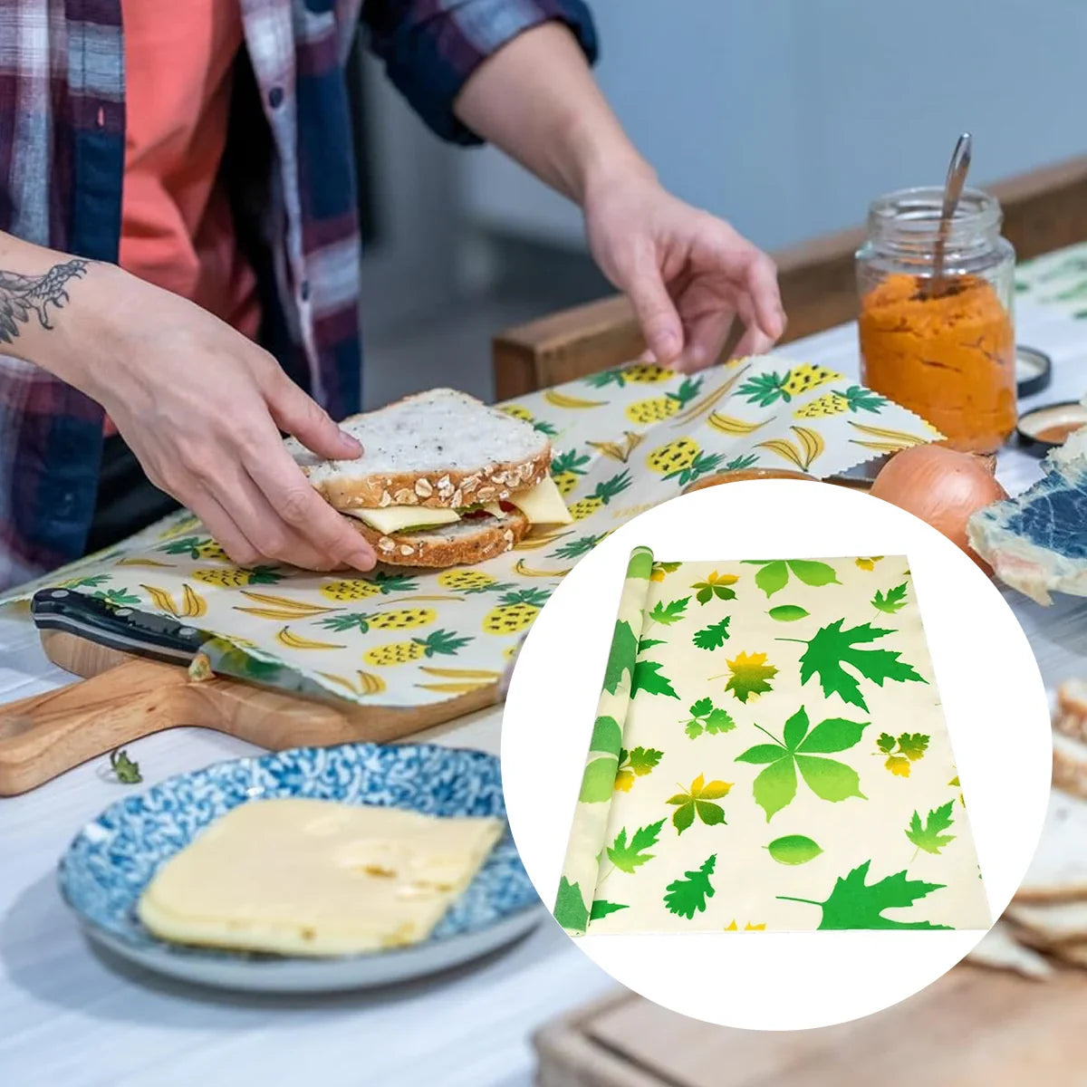 Beeswax Packaging Paper Food Wrap Roll Eco Friendly Cloth