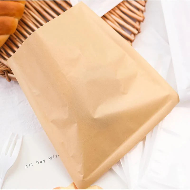 Pastry Packaging Bags 500PCS White/Kraft Sandwich Donut Bread Packaging Pouch - Discount Packaging Warehouse
