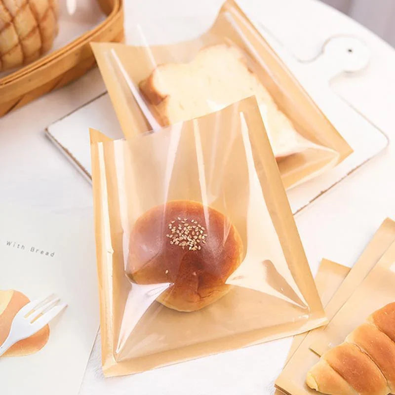 Pastry Packaging Bags 500PCS White/Kraft Sandwich Donut Bread Packaging Pouch - Discount Packaging Warehouse