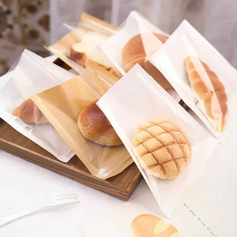 Pastry Packaging Bags 500PCS White/Kraft Sandwich Donut Bread Packaging Pouch - Discount Packaging Warehouse