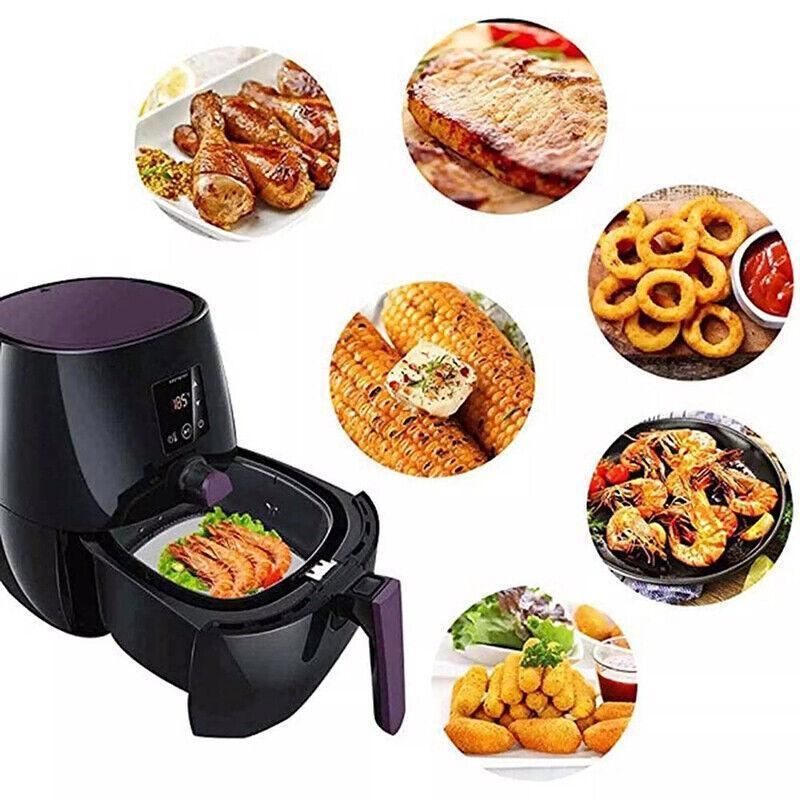 Perforated Air Fryer Parchment Paper Liners 100PCS 2Sizes Square Non-stick - Discount Packaging Warehouse