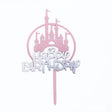 Pink Castle Cake Topper 10-20SETS Acrylic 12x10cm - Discount Packaging Warehouse